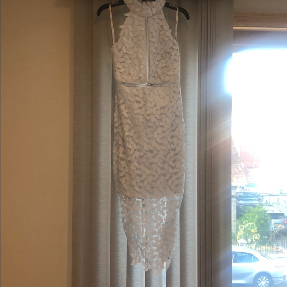 White cocktail dress from Bardot